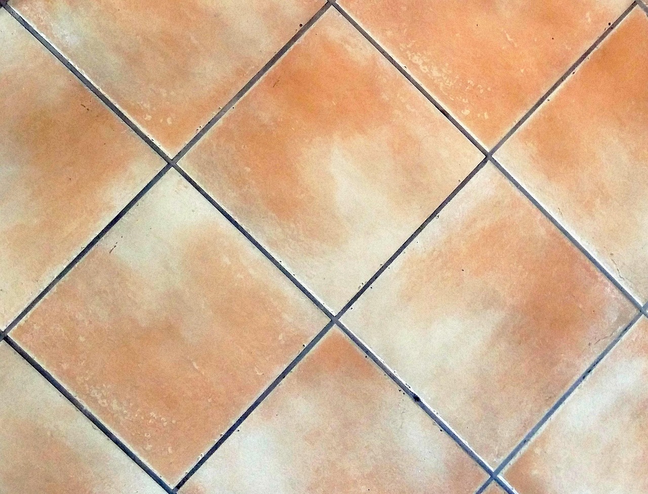 Dettaglio di fughe del pavimento prima e dopo l'igienizzazione con un metodo efficace.